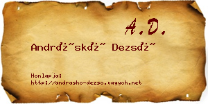 Andráskó Dezső névjegykártya