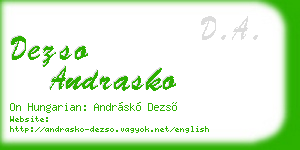 dezso andrasko business card